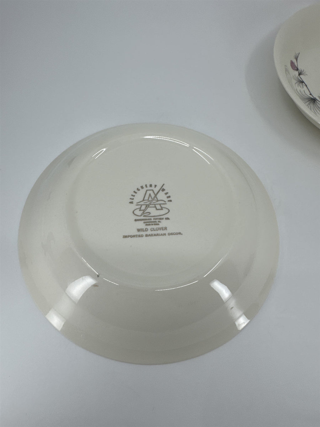 Set of 2 Vintage Alleghenyware Canonsburg Pottery Co. Wild Clover USA Bread Bowl