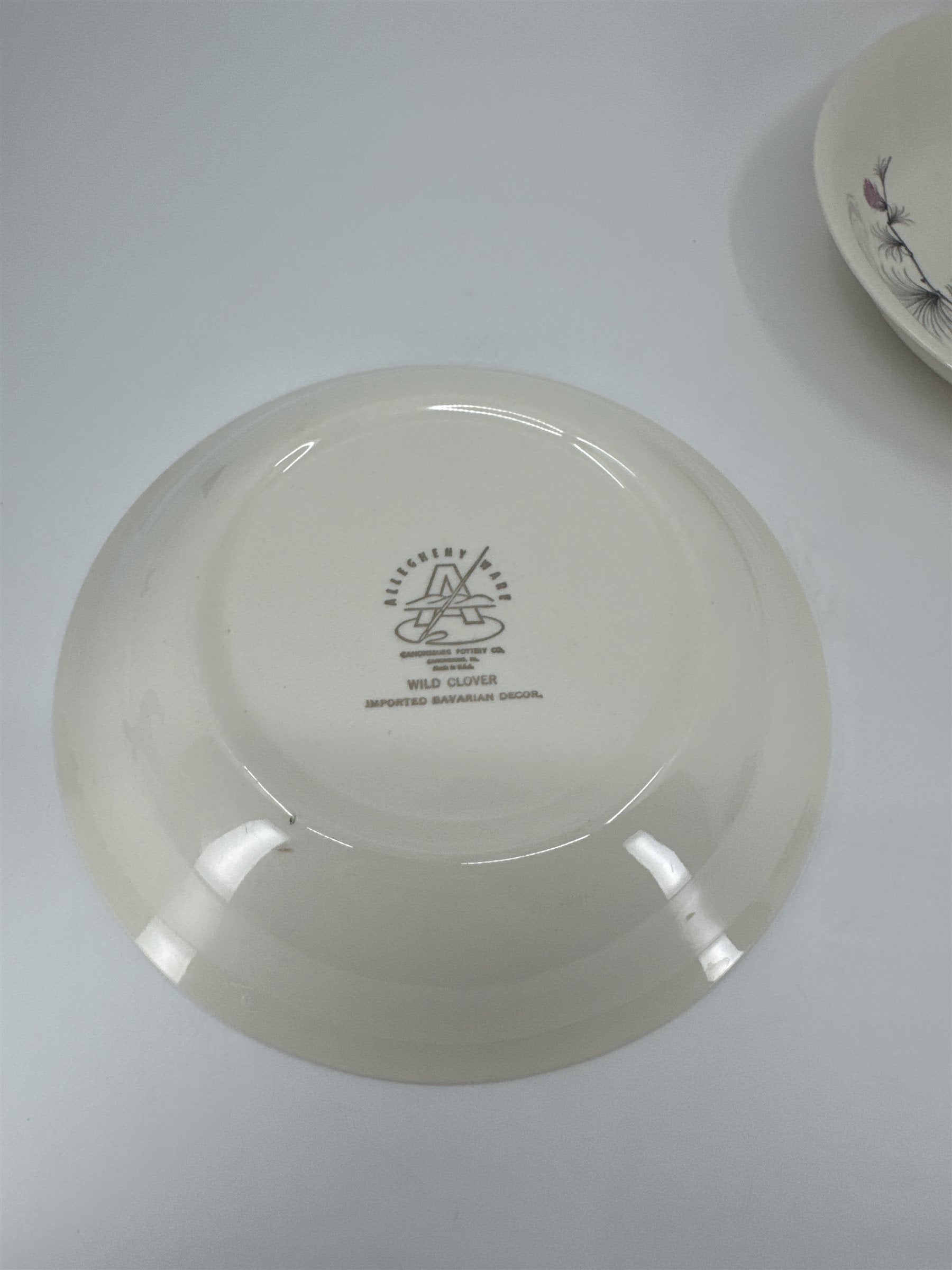 Set of 2 Vintage Alleghenyware Canonsburg Pottery Co. Wild Clover USA Bread Bowl