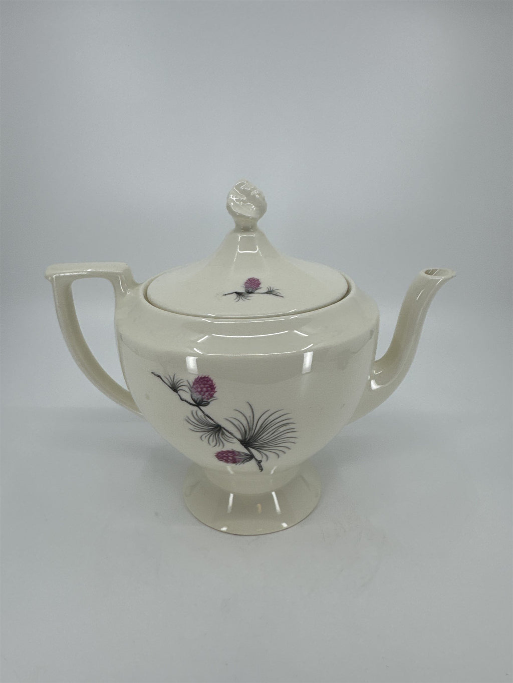 Vintage Alleghenyware Canonsburg Pottery Co. Wild Clover USA Lidded Teapot