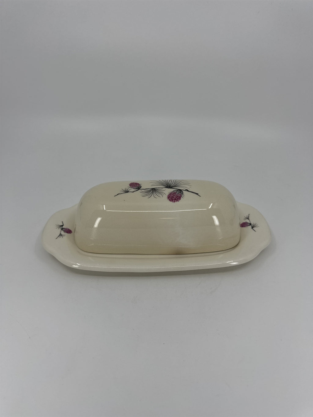 Vintage Alleghenyware Canonsburg Pottery Co. Wild Clover USA Butter Dish (Burns)