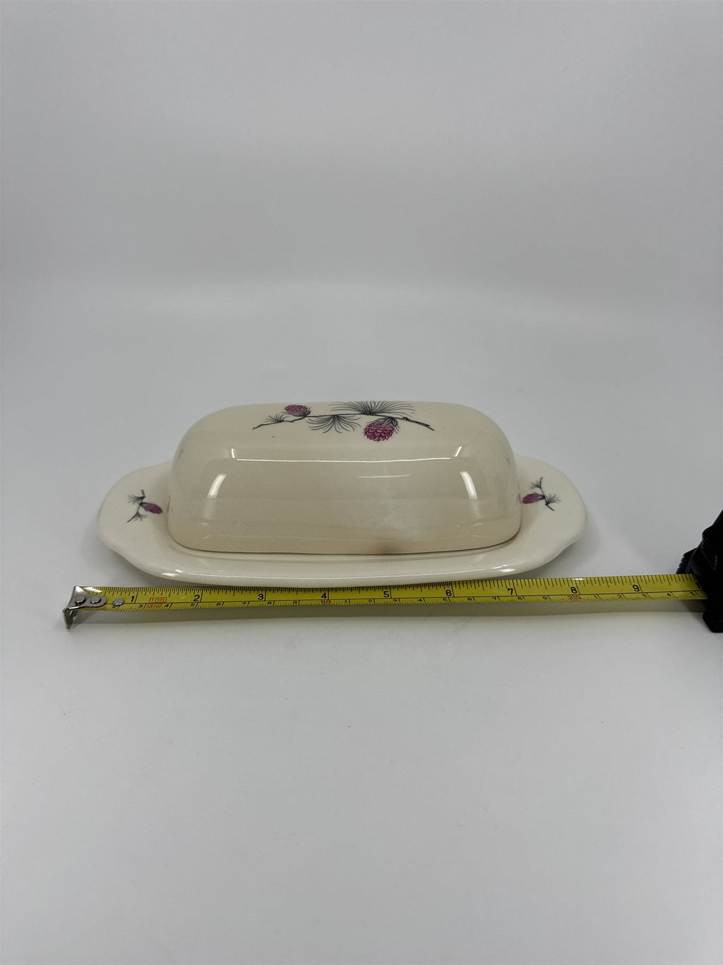 Vintage Alleghenyware Canonsburg Pottery Co. Wild Clover USA Butter Dish (Burns)