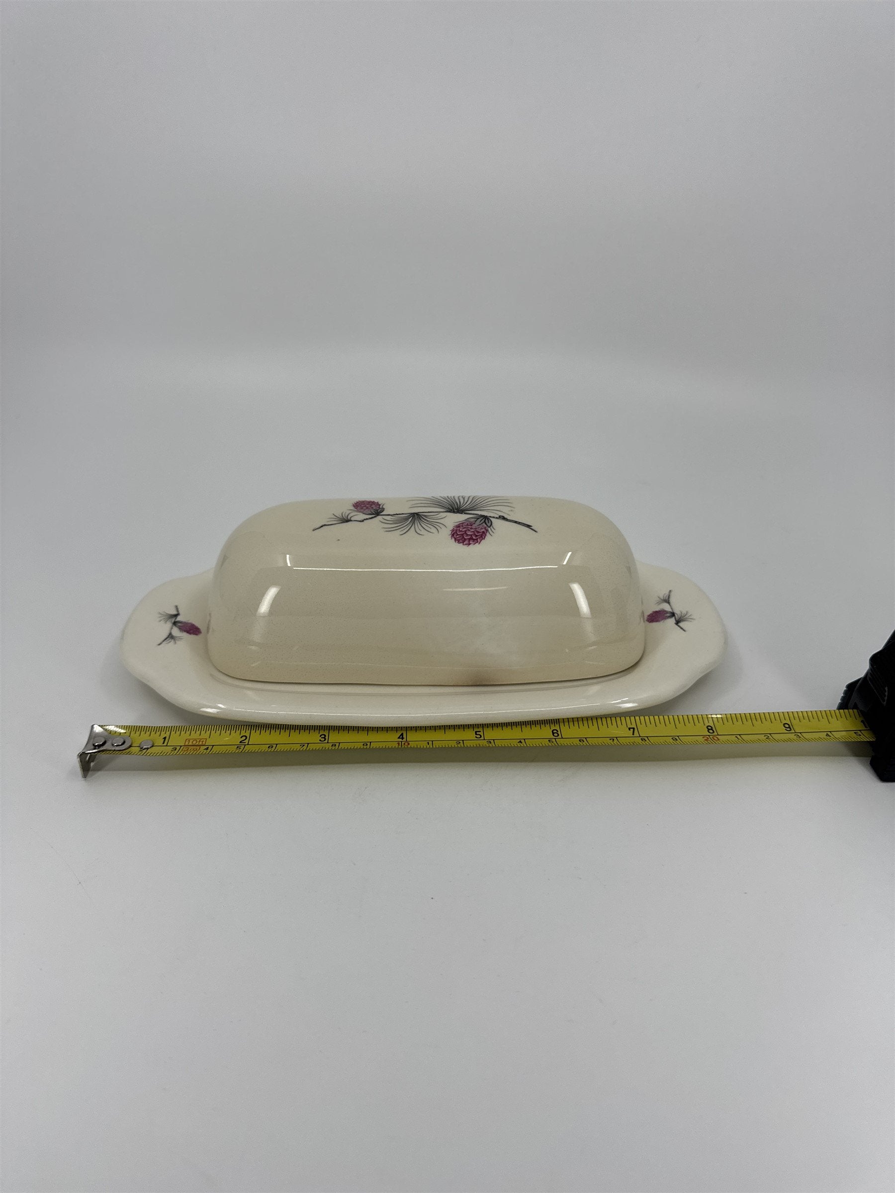Vintage Alleghenyware Canonsburg Pottery Co. Wild Clover USA Butter Dish (Burns)