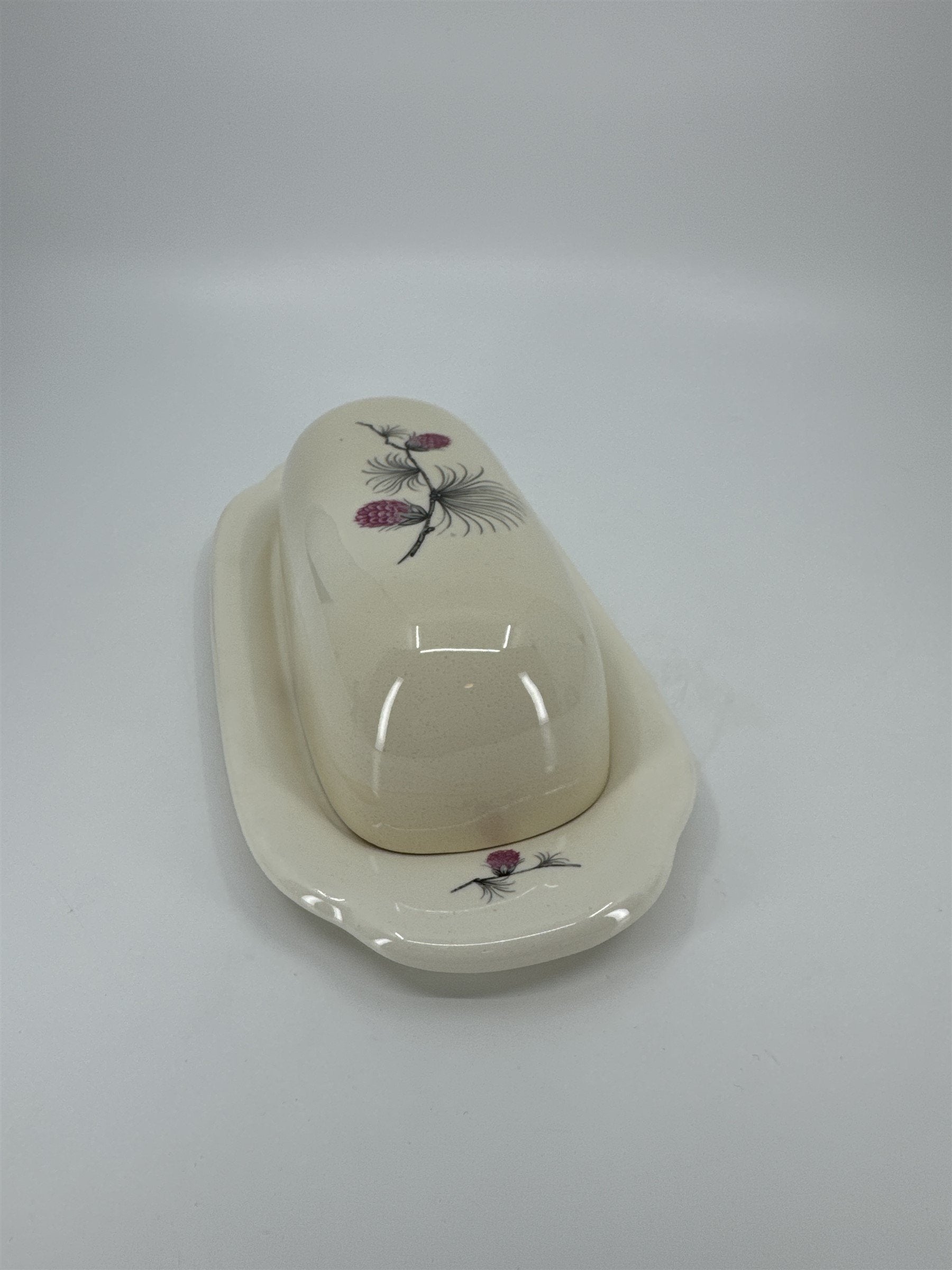 Vintage Alleghenyware Canonsburg Pottery Co. Wild Clover USA Butter Dish (Burns)