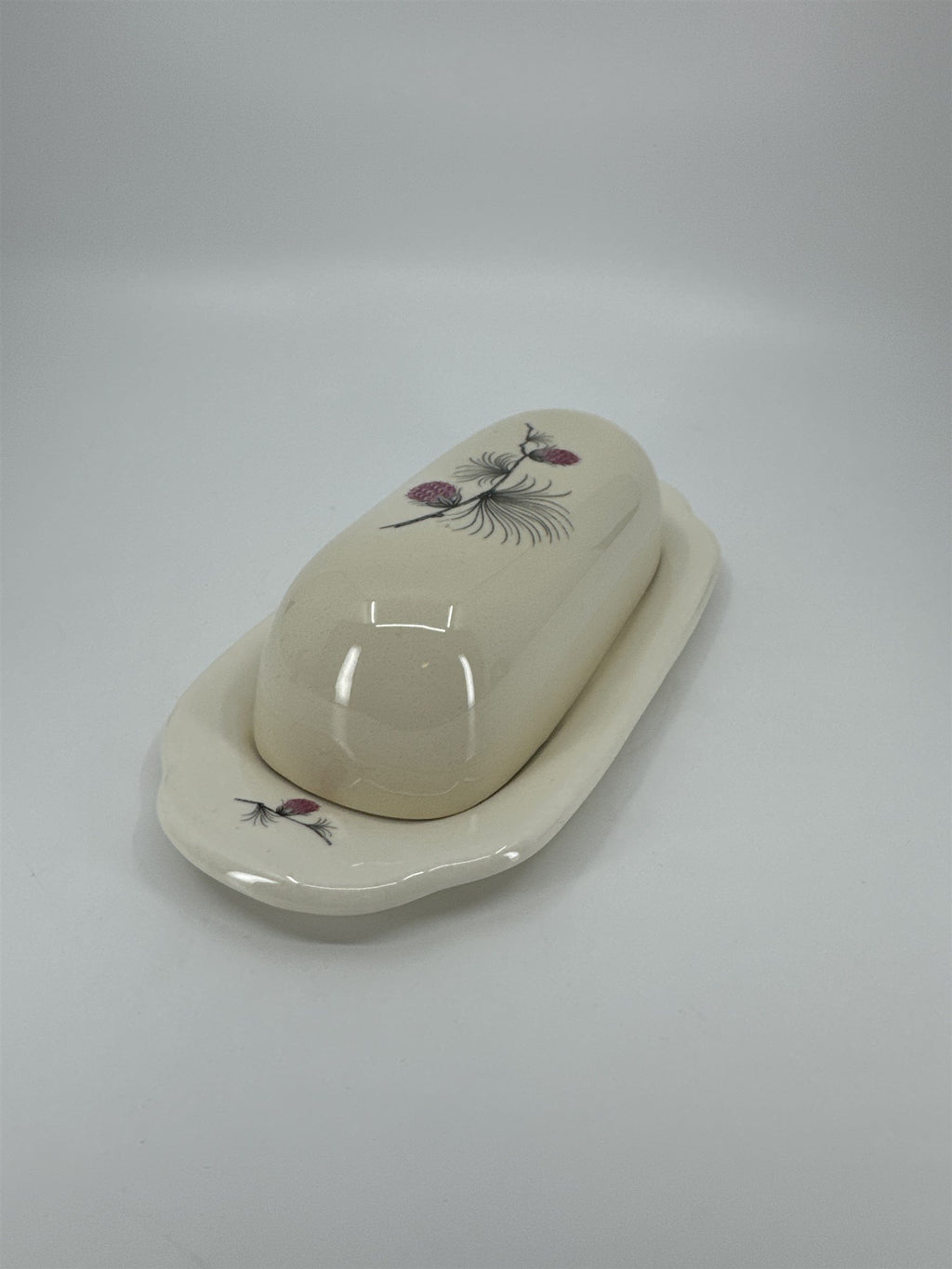 Vintage Alleghenyware Canonsburg Pottery Co. Wild Clover USA Butter Dish (Burns)