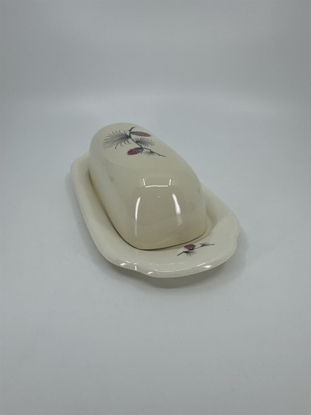 Vintage Alleghenyware Canonsburg Pottery Co. Wild Clover USA Butter Dish (Burns)