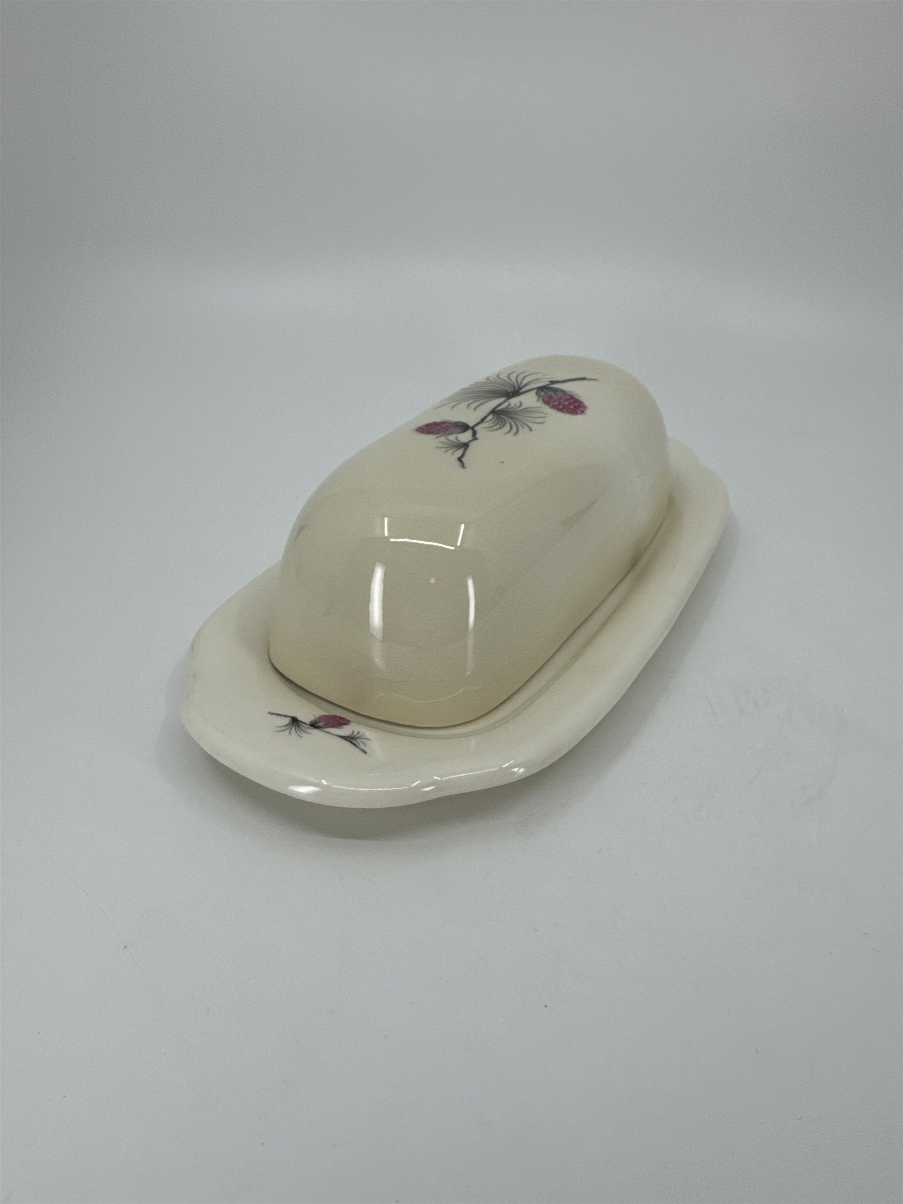 Vintage Alleghenyware Canonsburg Pottery Co. Wild Clover USA Butter Dish (Burns)