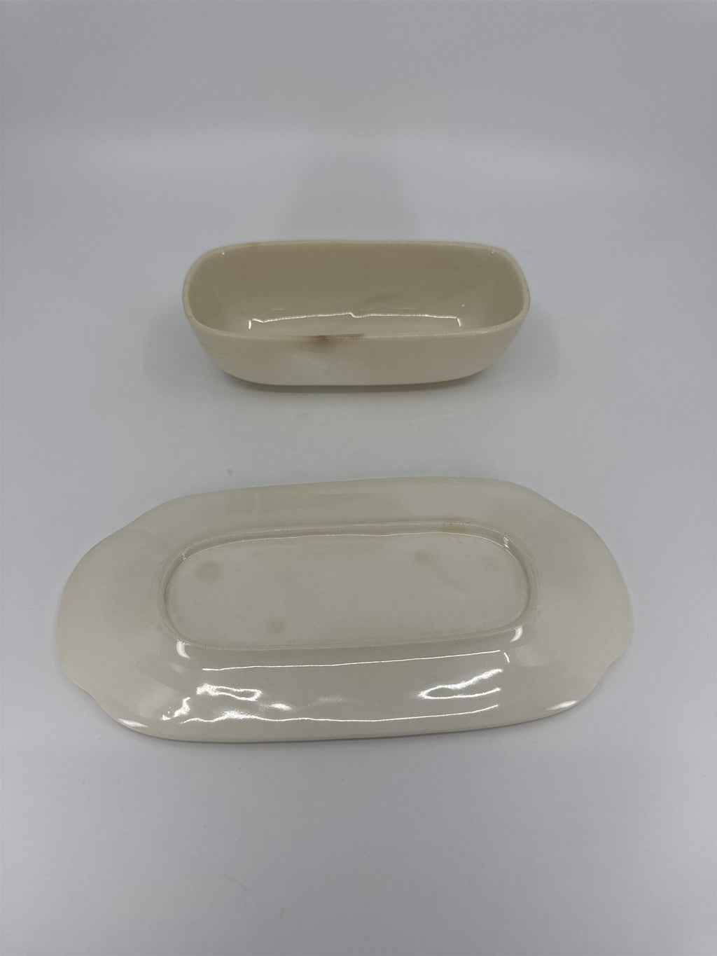 Vintage Alleghenyware Canonsburg Pottery Co. Wild Clover USA Butter Dish (Burns)