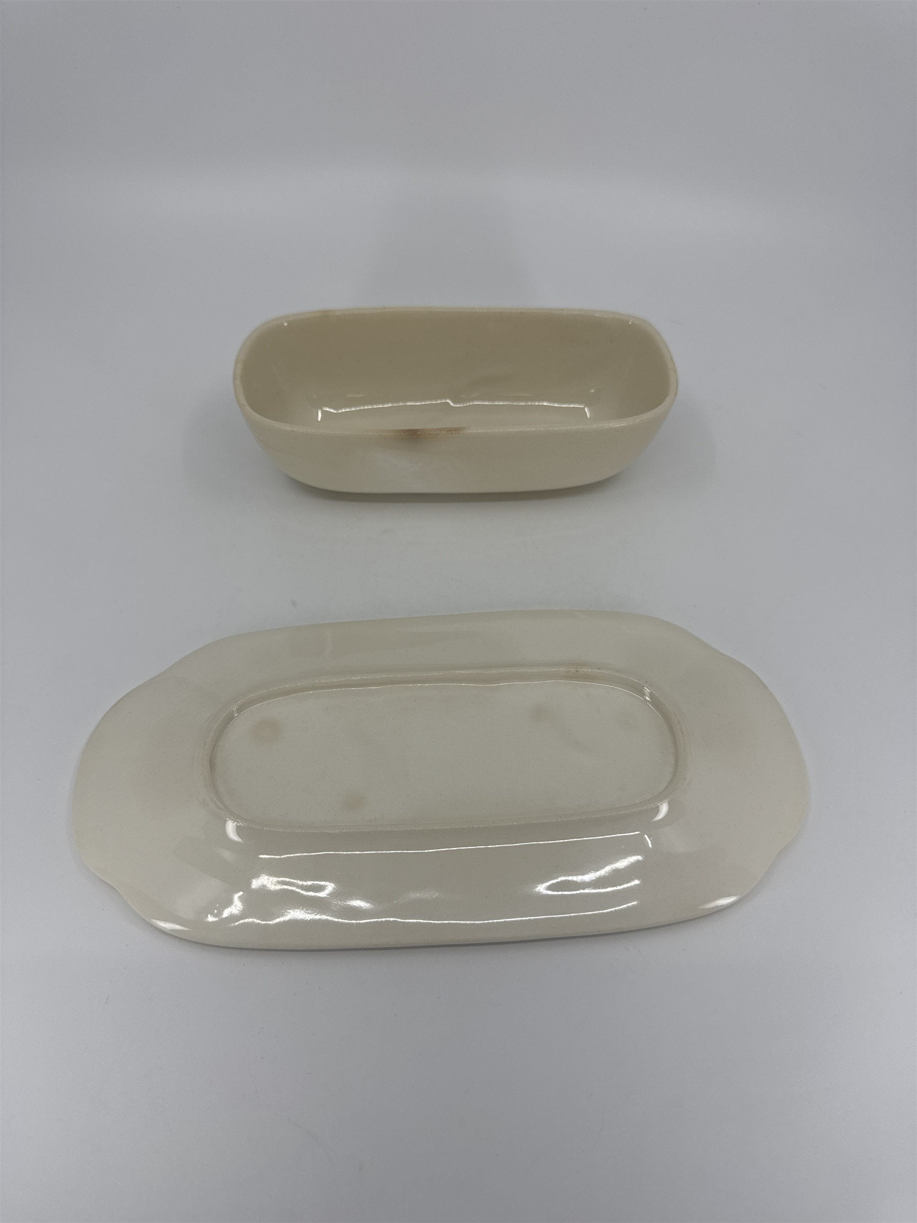 Vintage Alleghenyware Canonsburg Pottery Co. Wild Clover USA Butter Dish (Burns)