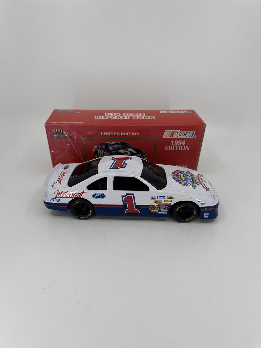 1/24 Scale Die-Cast Bank #1 1994 Champion Thunderbird 1 of 2,500 Model Bank +Key