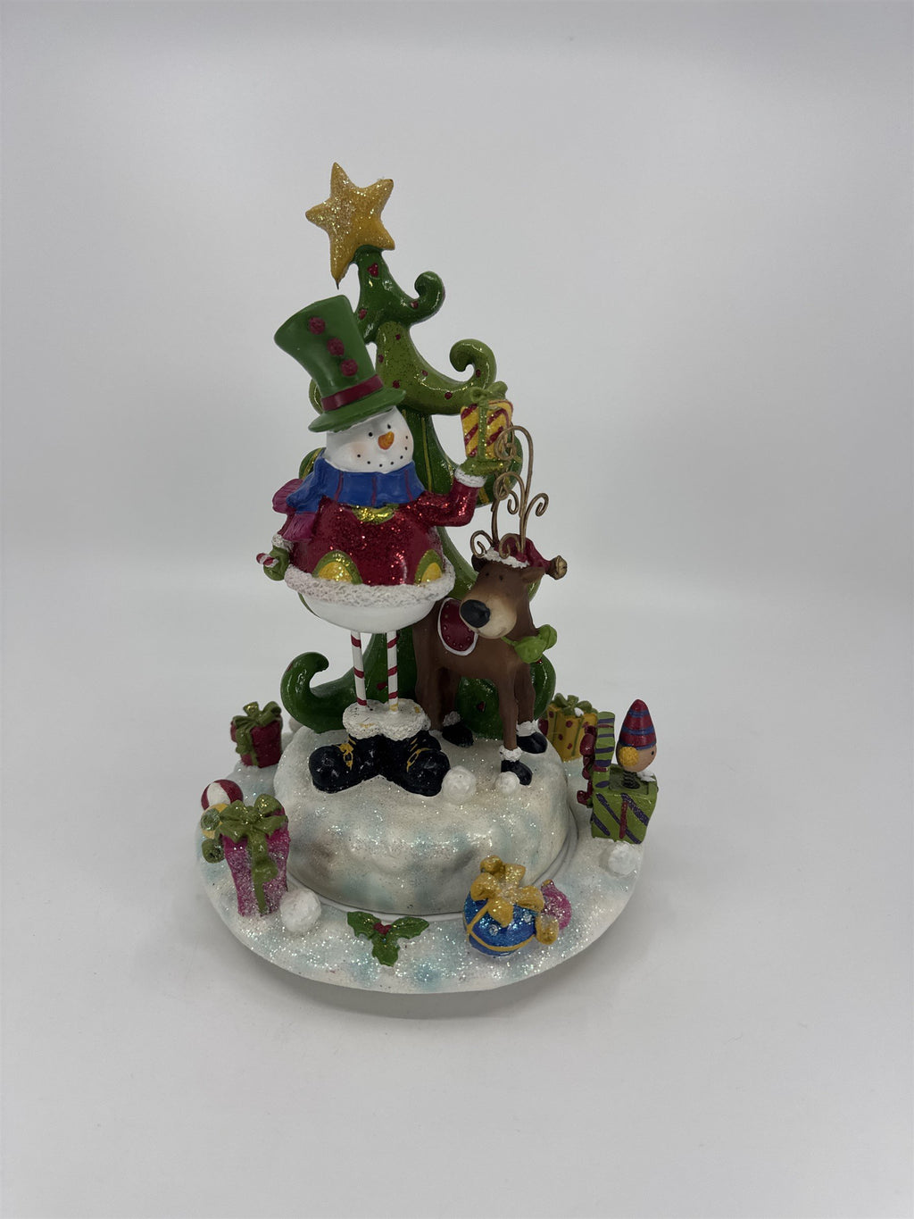 Home Interiors Snowman Christmas Tree Spinning Music Box 59122