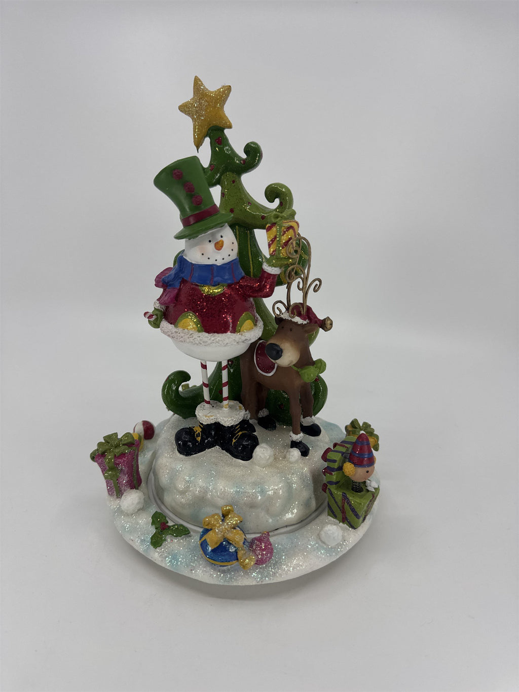 Home Interiors Snowman Christmas Tree Spinning Music Box 59122