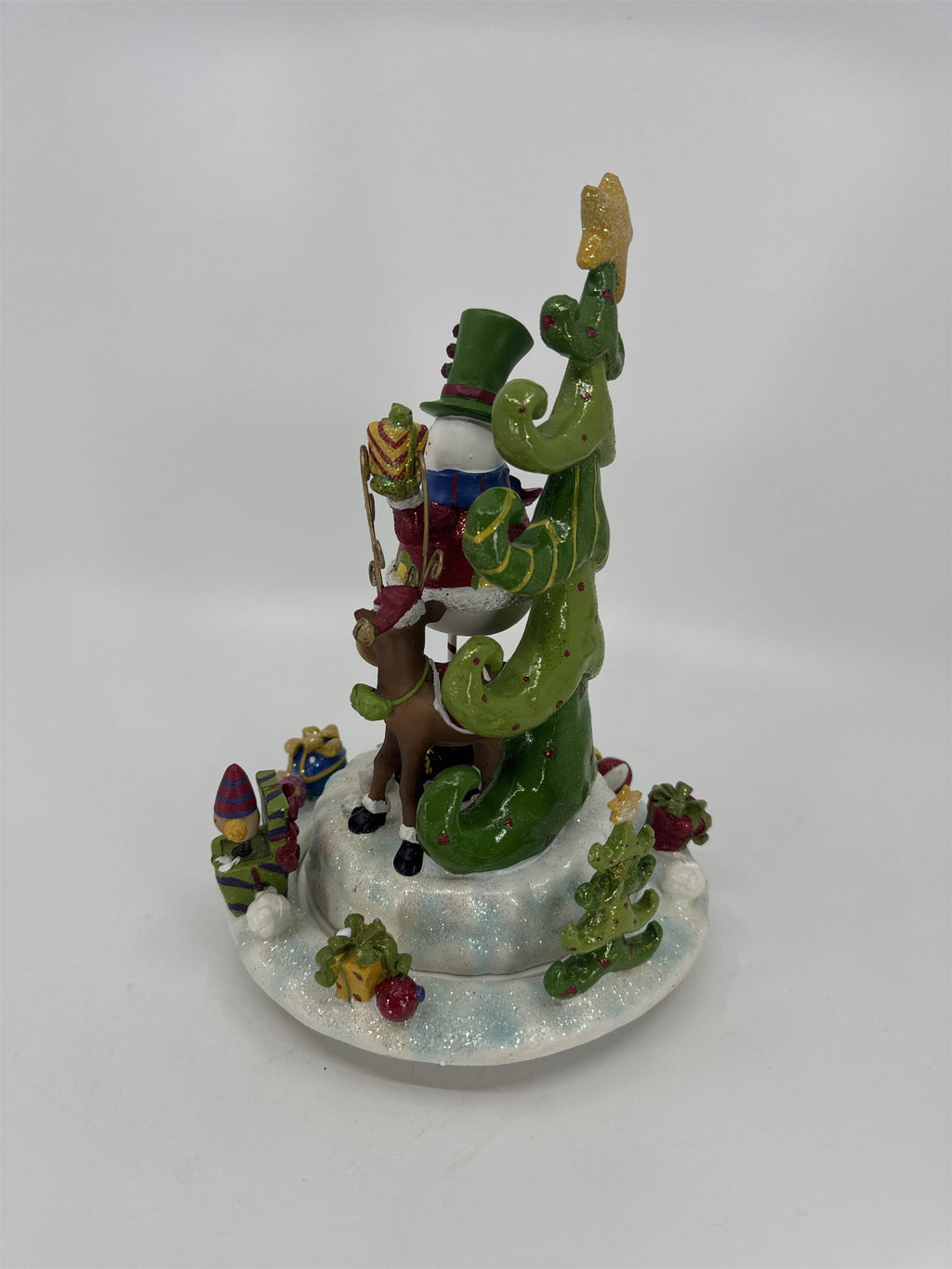Home Interiors Snowman Christmas Tree Spinning Music Box 59122