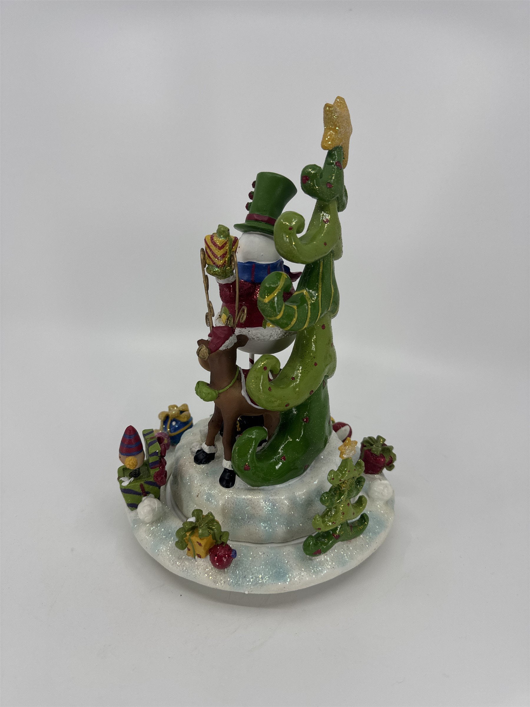 Home Interiors Snowman Christmas Tree Spinning Music Box 59122