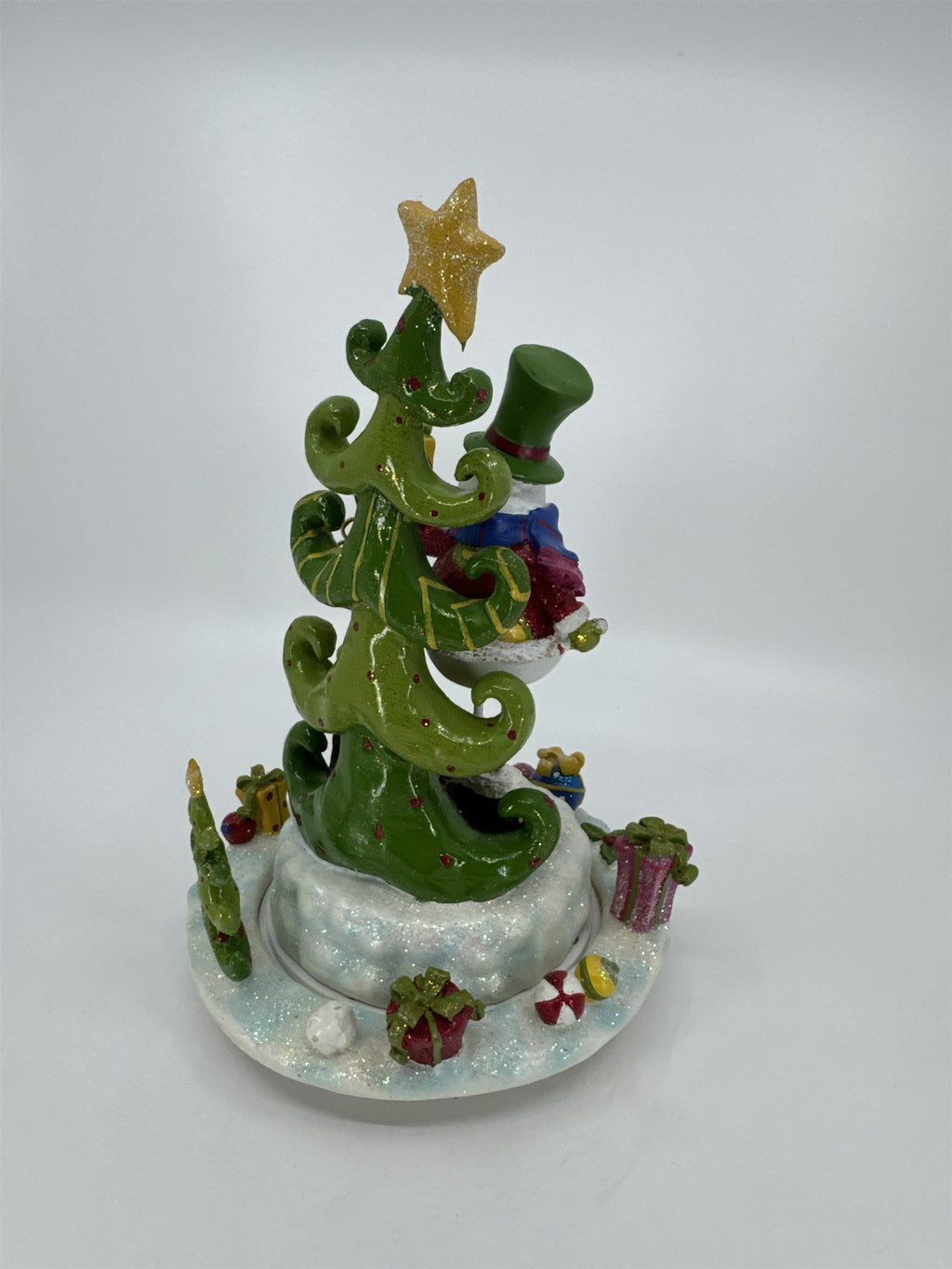Home Interiors Snowman Christmas Tree Spinning Music Box 59122