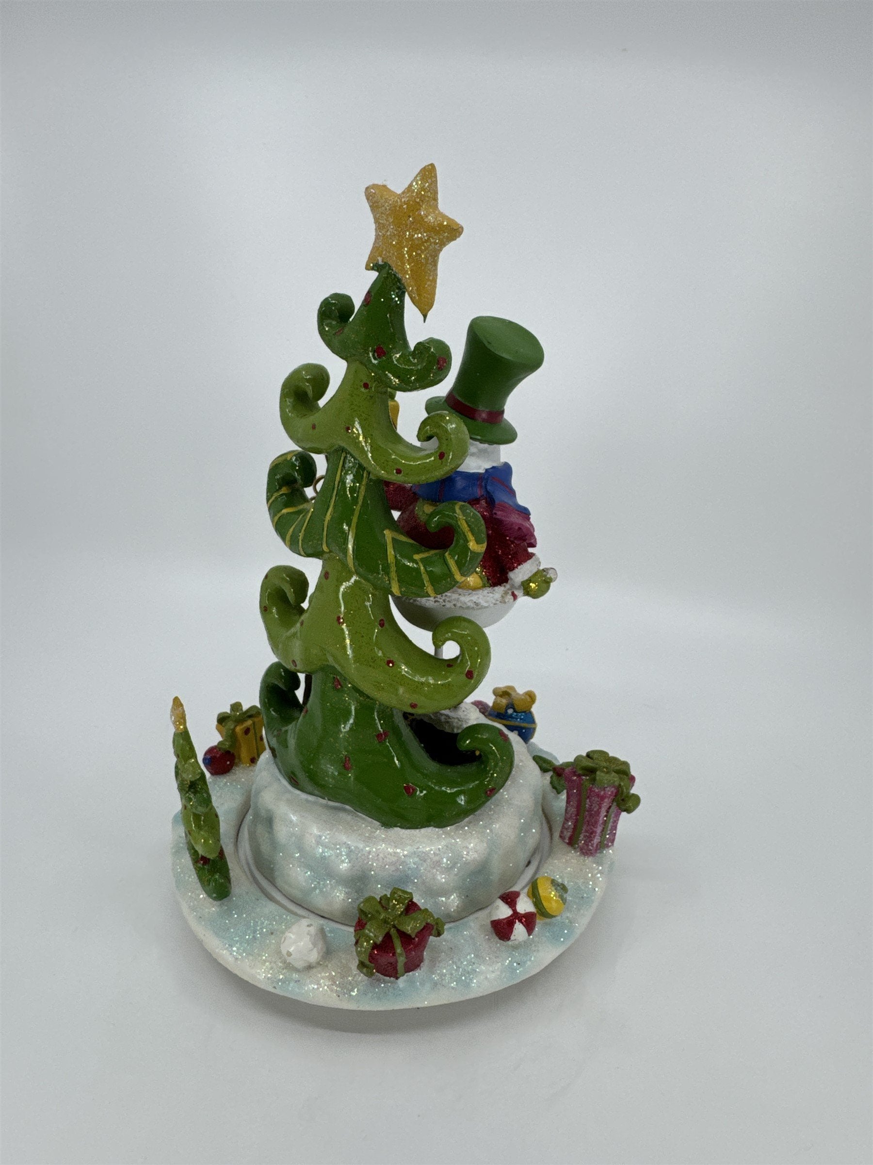 Home Interiors Snowman Christmas Tree Spinning Music Box 59122