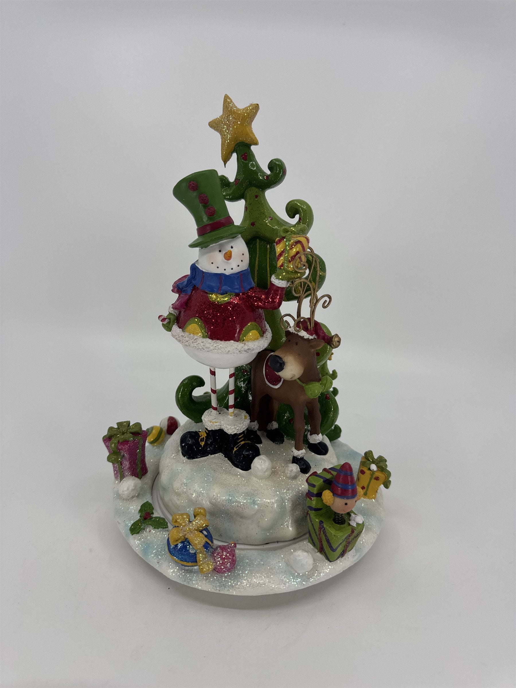 Home Interiors Snowman Christmas Tree Spinning Music Box 59122