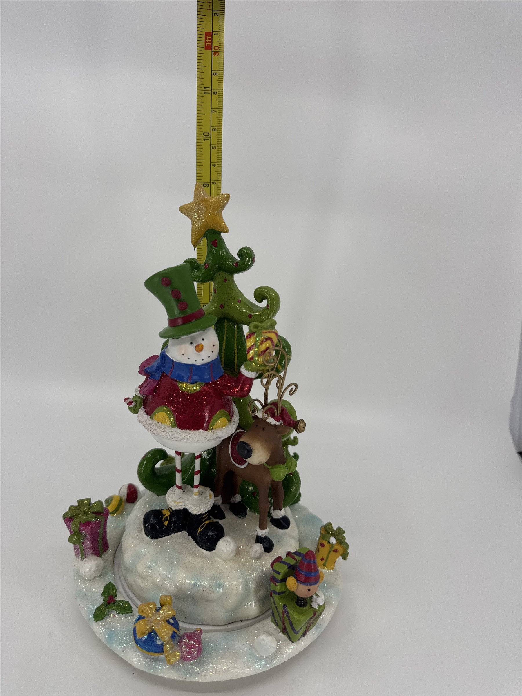 Home Interiors Snowman Christmas Tree Spinning Music Box 59122