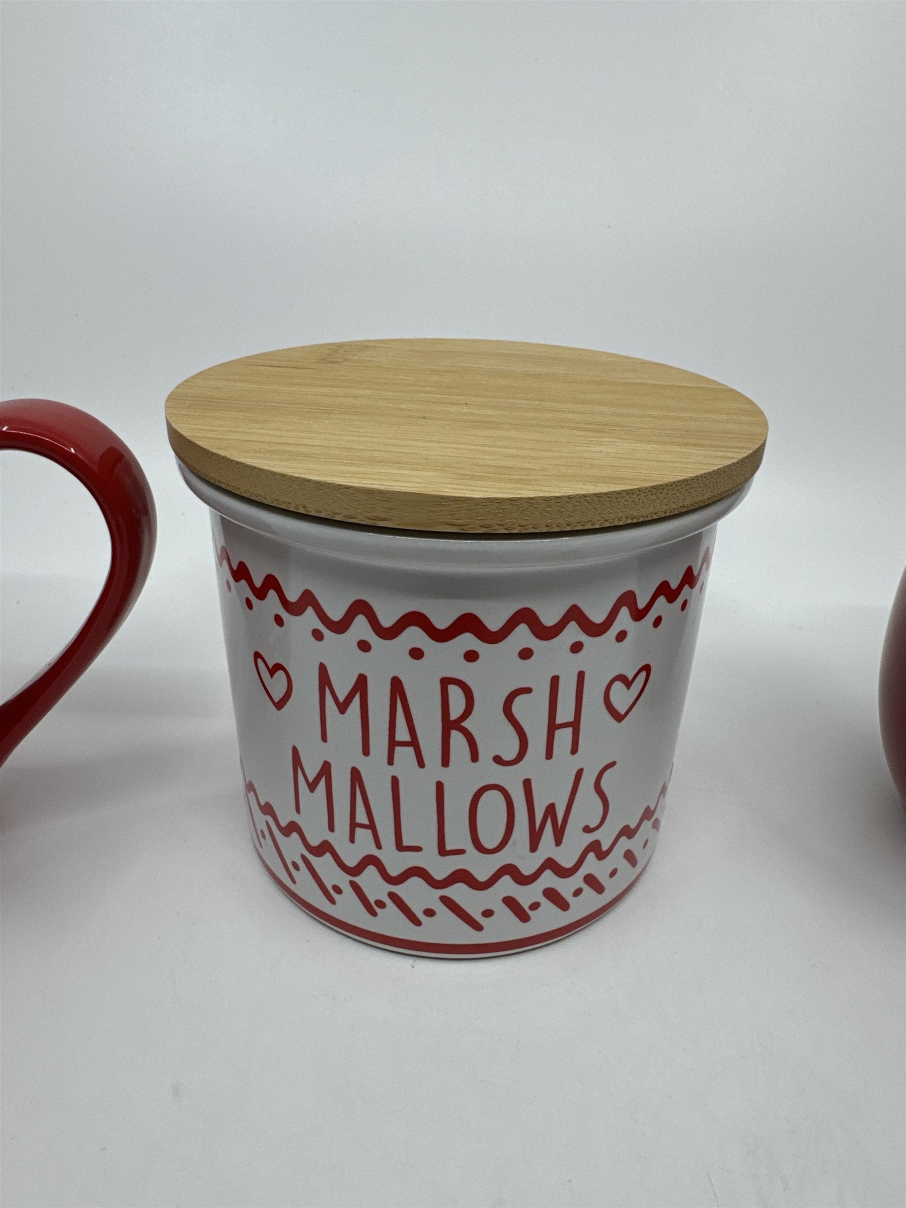 Hot Cocoa Set /w Mug, Cocoa Creamer, and Covered Marshmallow Jar