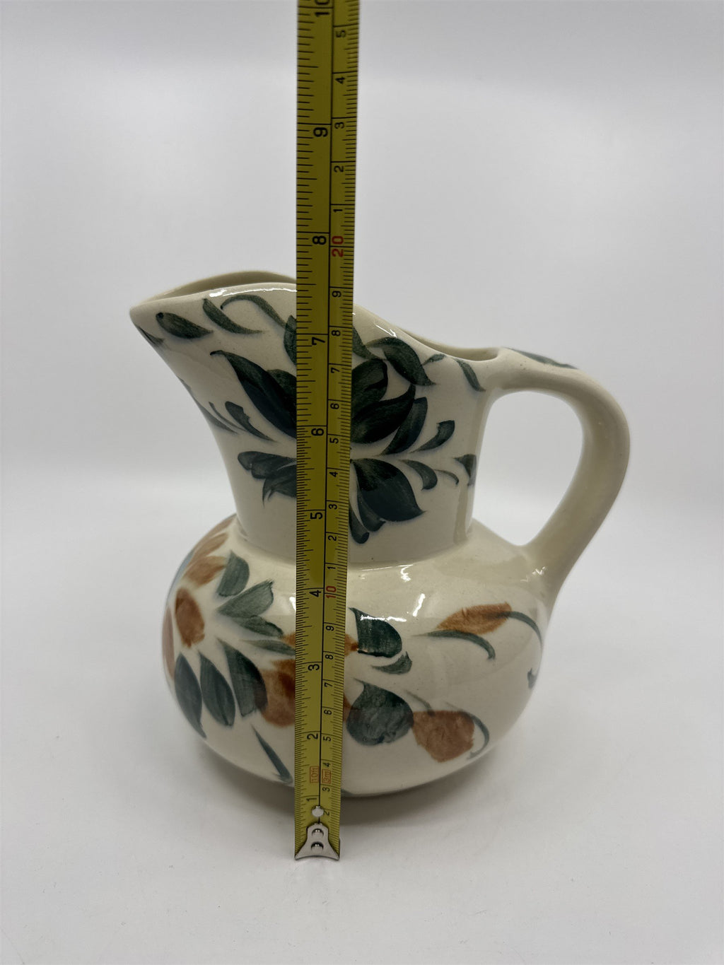 Vintage Franciscan Orange/Blue Flower with Leaves Hand Painted Milk Pitcher
