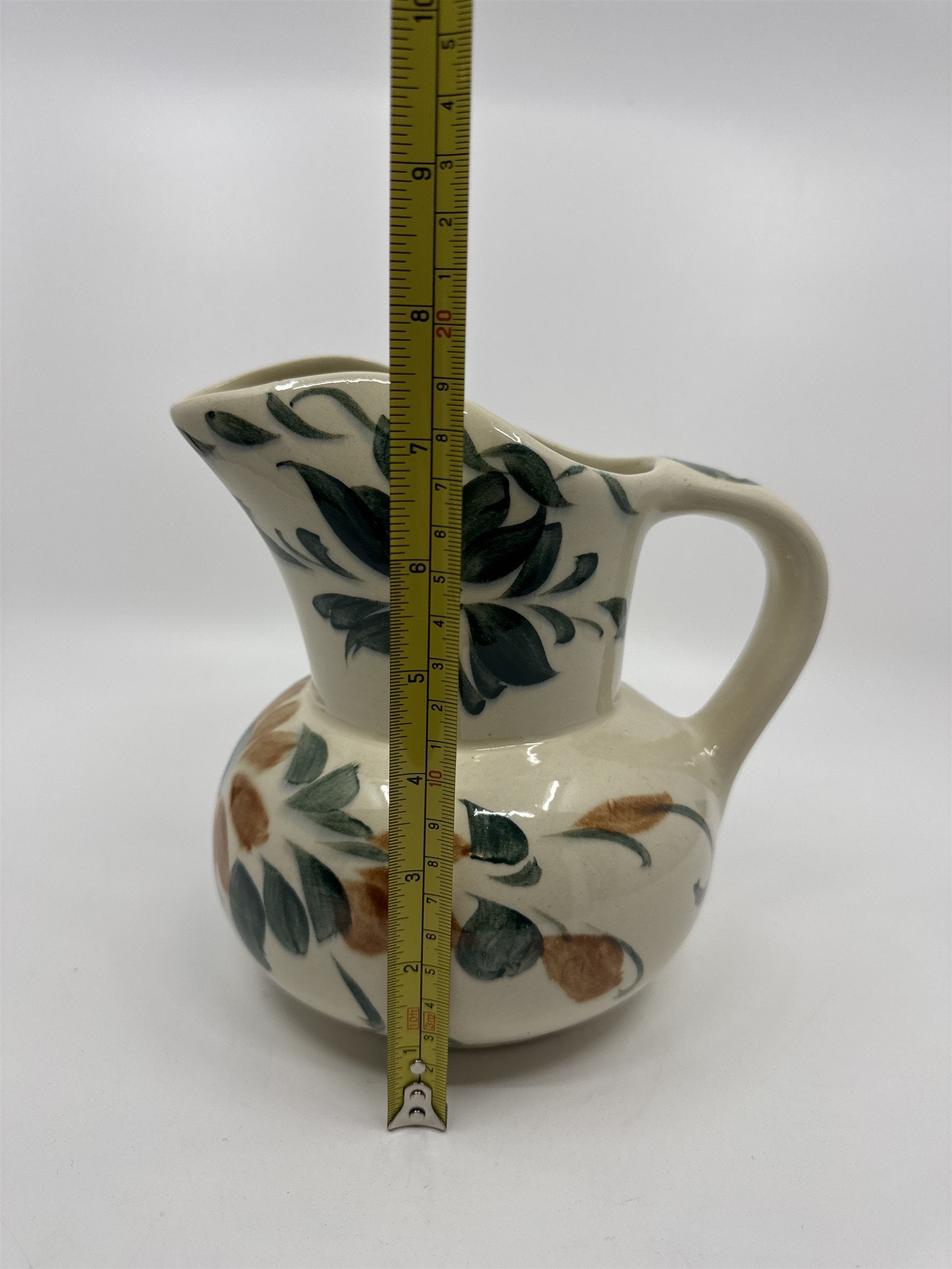 Vintage Franciscan Orange/Blue Flower with Leaves Hand Painted Milk Pitcher