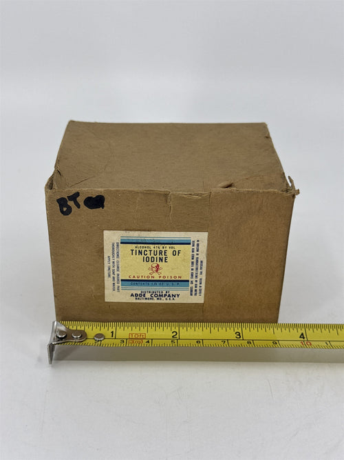 Empty Box for Tincture of Iodine Bottle Skull & Crossbones ADDE CO. MD ~BOX ONLY