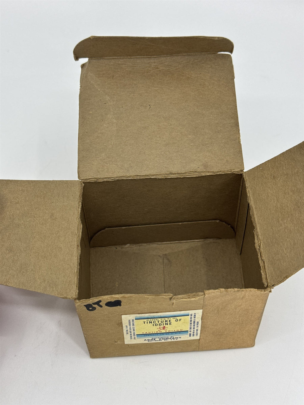 Empty Box for Tincture of Iodine Bottle Skull & Crossbones ADDE CO. MD ~BOX ONLY