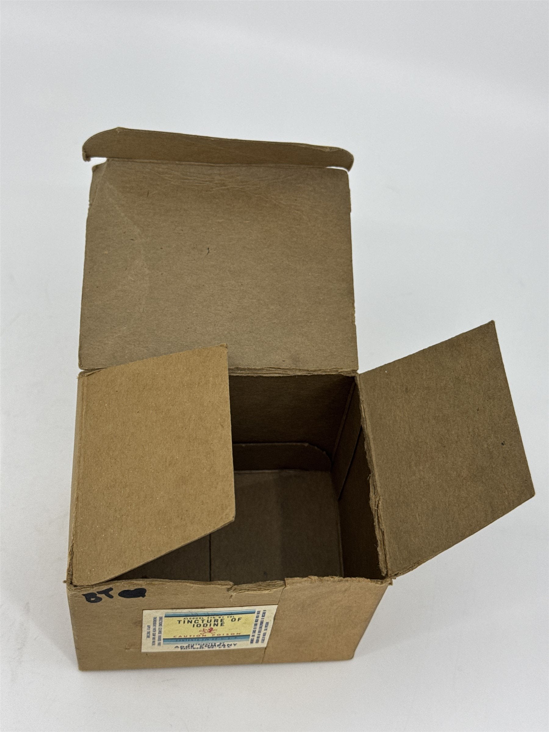 Empty Box for Tincture of Iodine Bottle Skull & Crossbones ADDE CO. MD ~BOX ONLY