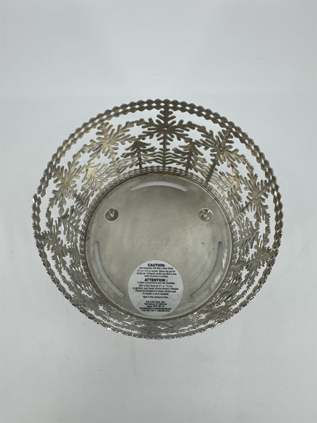 Bath and Body Works Glitter Snowflake Christmas Tree 3-Wick Candle Holder Winter