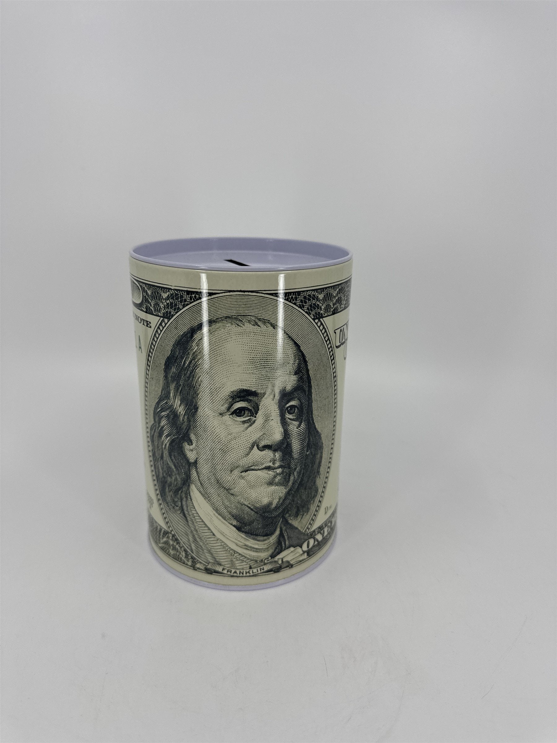 Tin Money Piggy Bank Savings 6" Ben Franklin Coin Jar Box Saver Great for Kids!