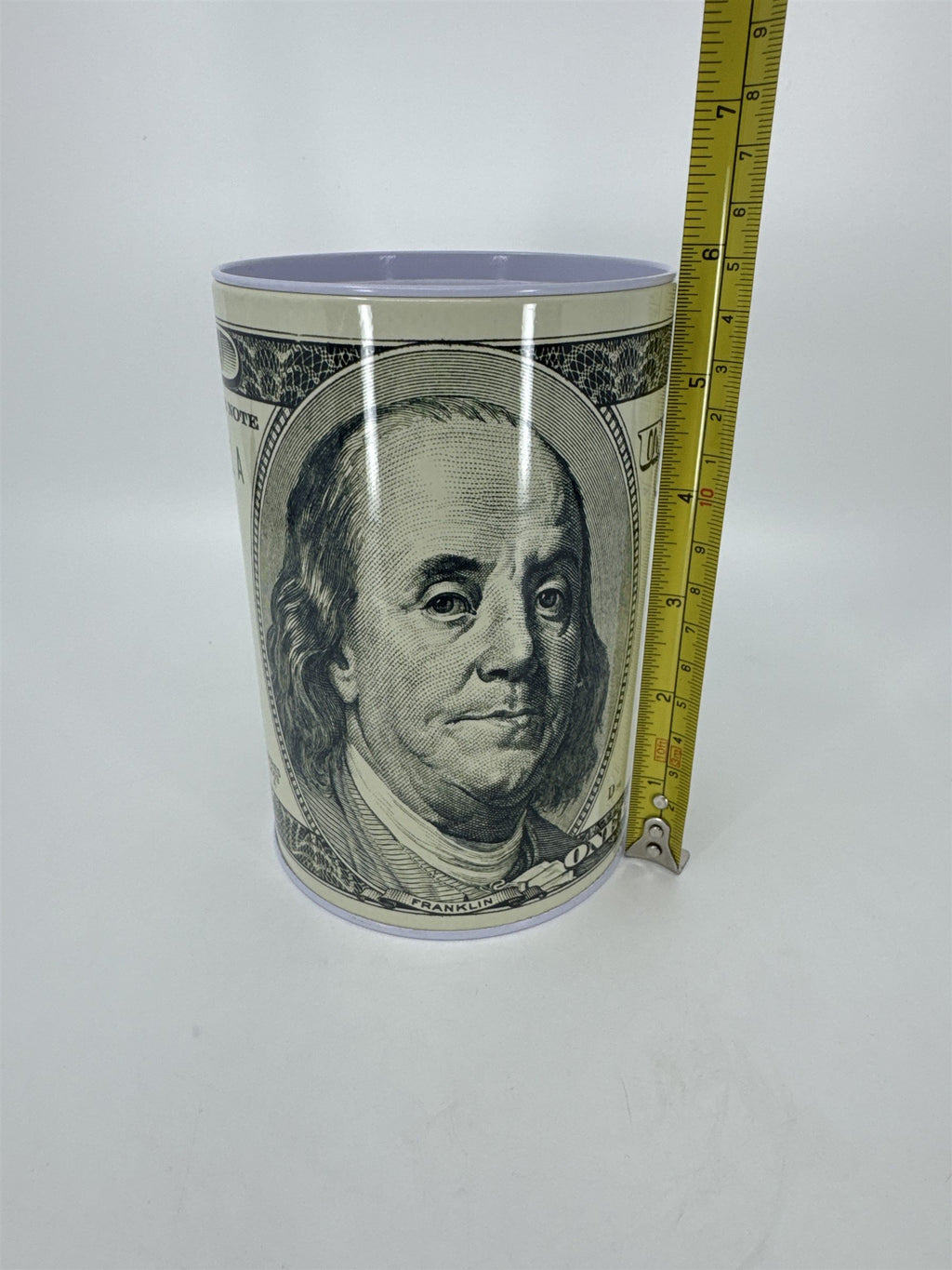 Tin Money Piggy Bank Savings 6" Ben Franklin Coin Jar Box Saver Great for Kids!