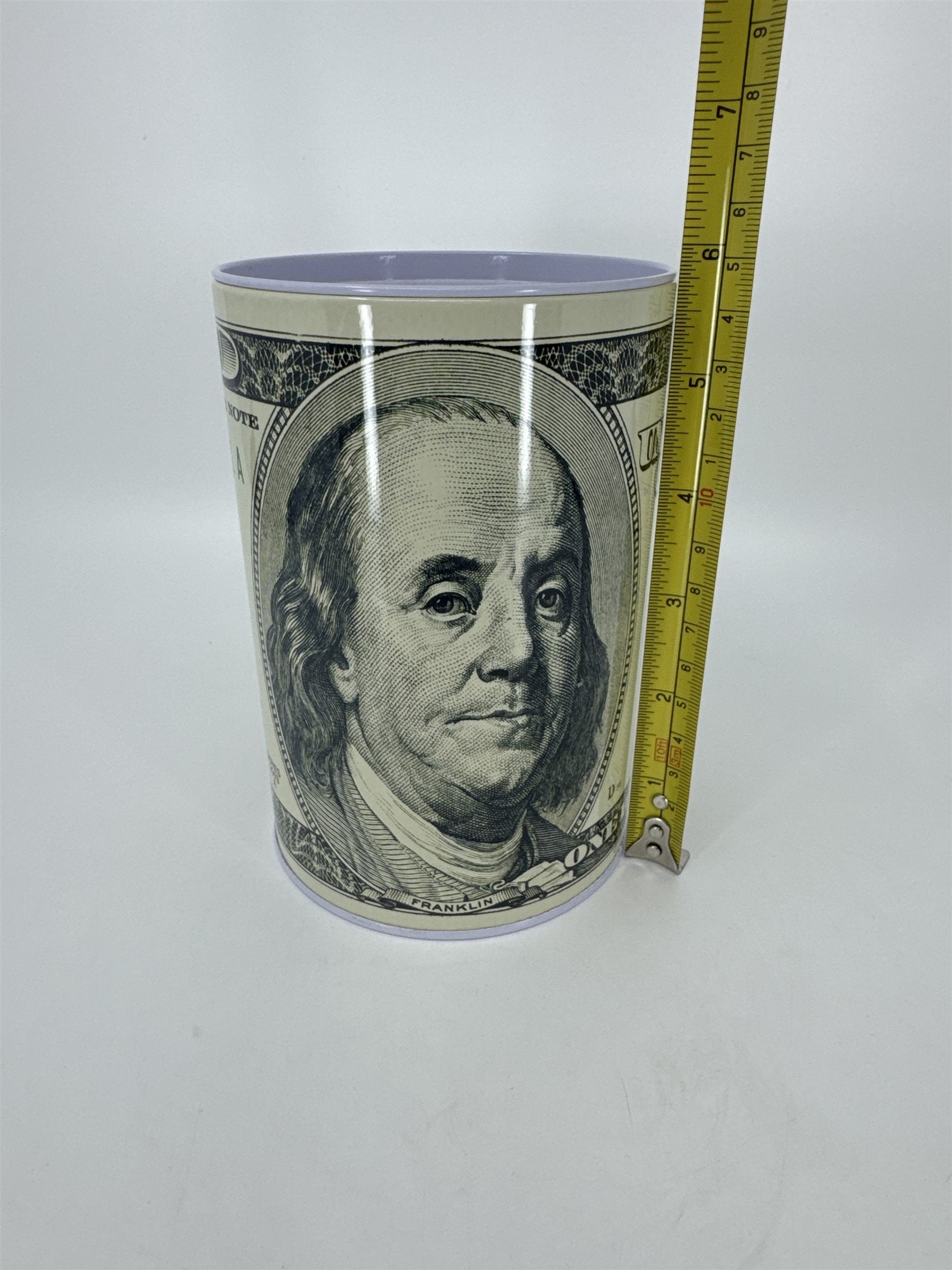 Tin Money Piggy Bank Savings 6" Ben Franklin Coin Jar Box Saver Great for Kids!