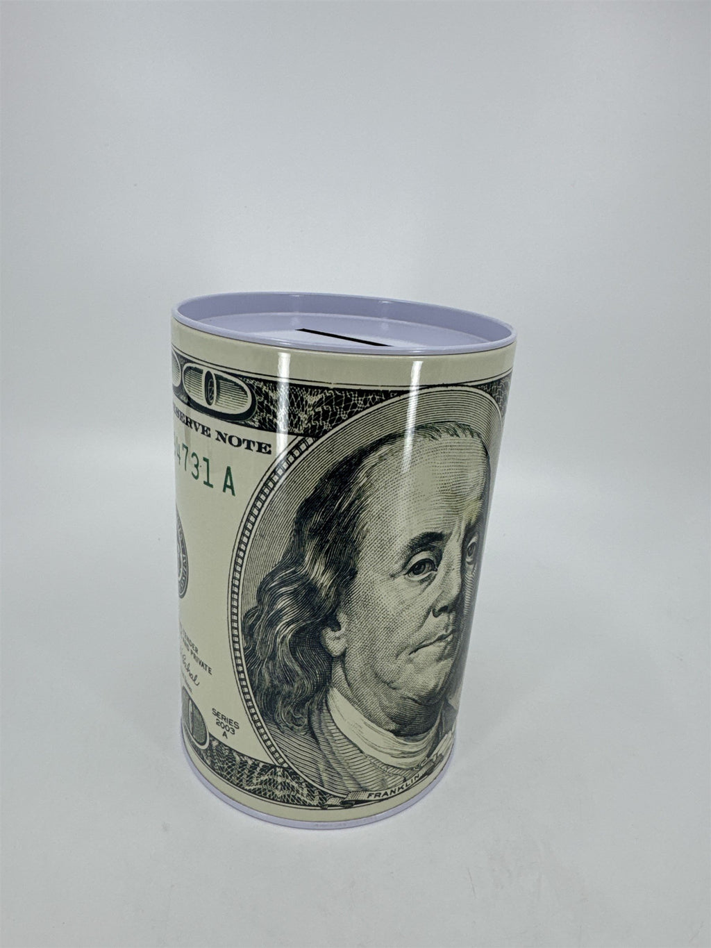 Tin Money Piggy Bank Savings 6" Ben Franklin Coin Jar Box Saver Great for Kids!