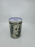 Tin Money Piggy Bank Savings 6" Ben Franklin Coin Jar Box Saver Great for Kids!