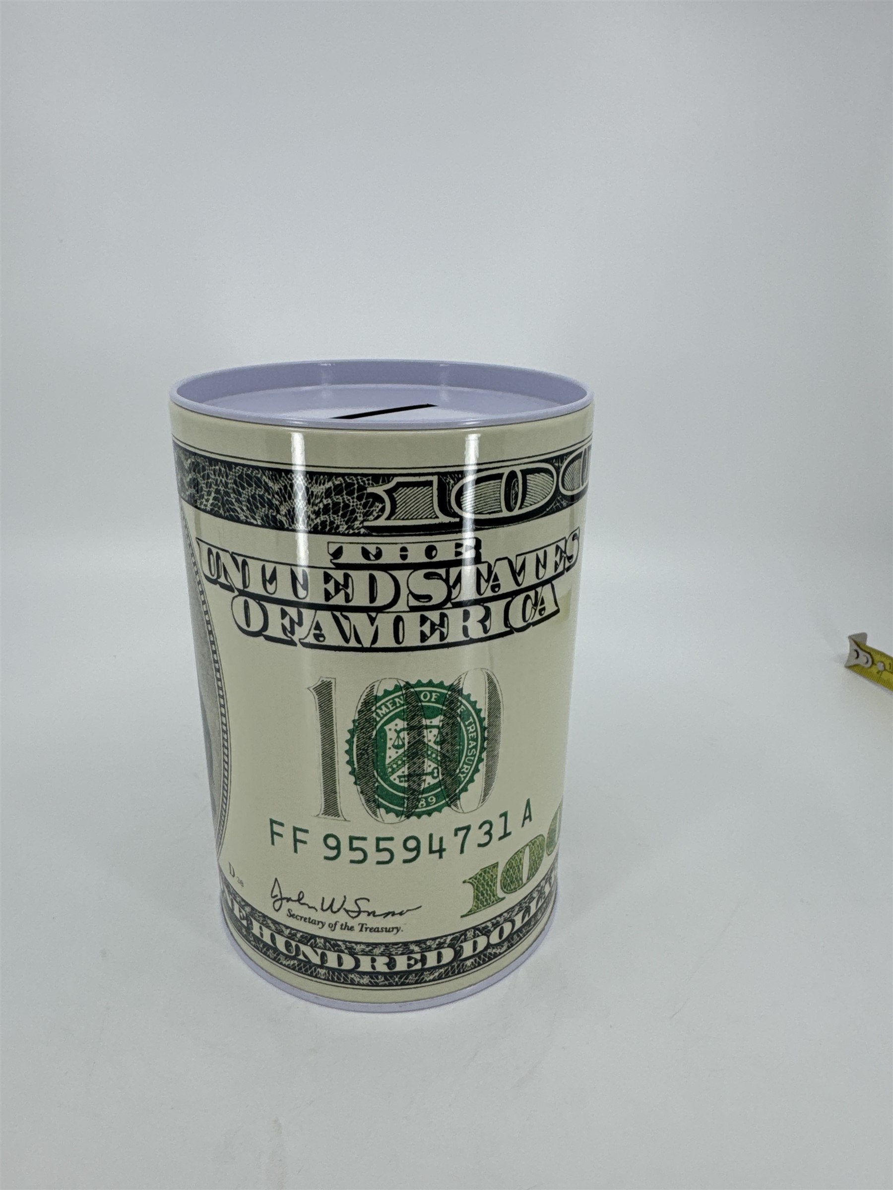 Tin Money Piggy Bank Savings 6" Ben Franklin Coin Jar Box Saver Great for Kids!