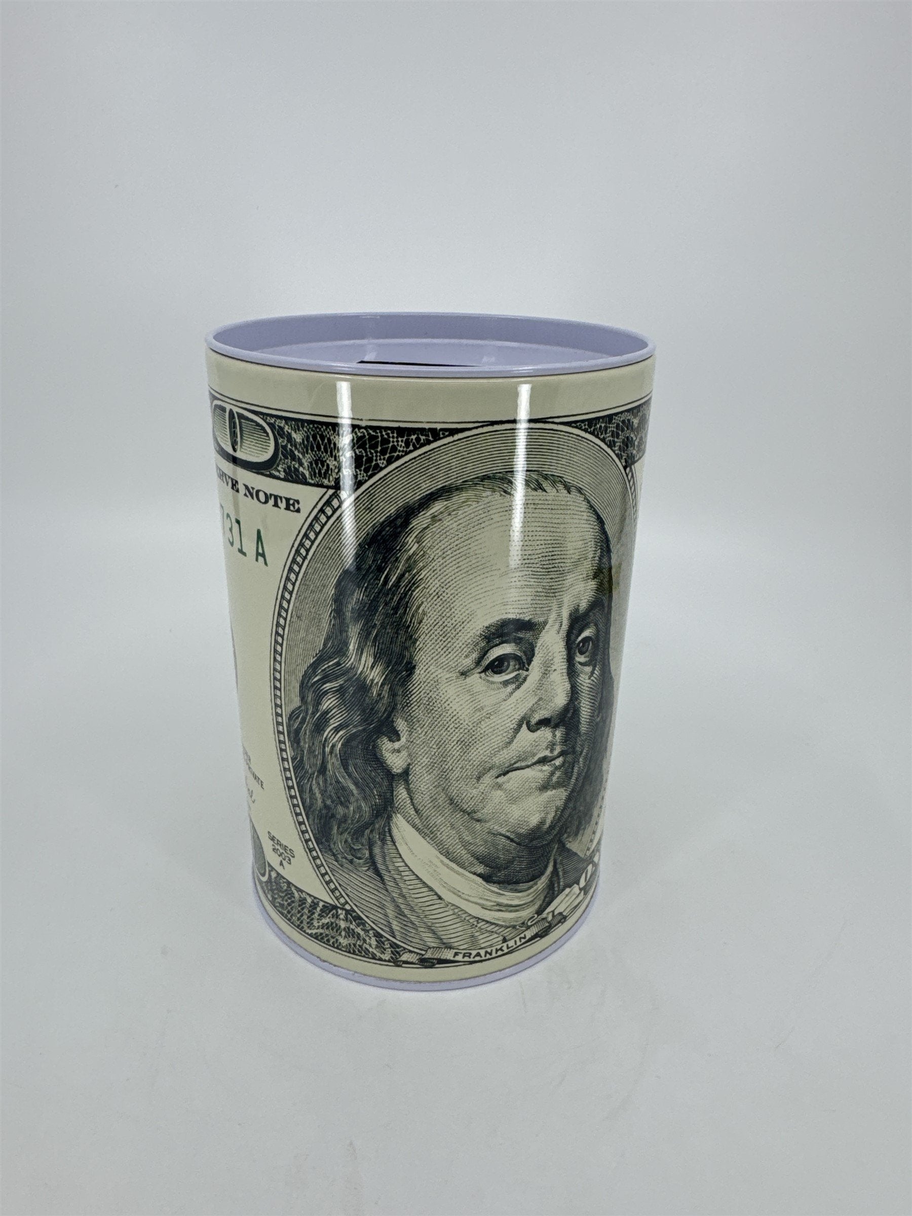 Tin Money Piggy Bank Savings 6" Ben Franklin Coin Jar Box Saver Great for Kids!