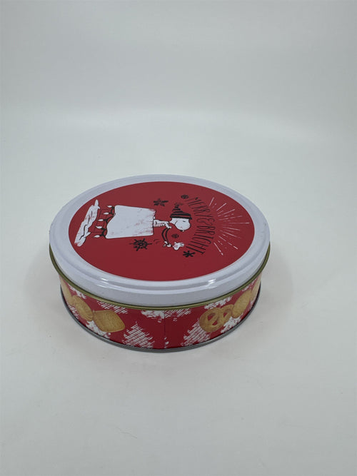 Empty Peanuts Snoopy Merry & Bright Holiday Cookies Tin Empty Tin Container