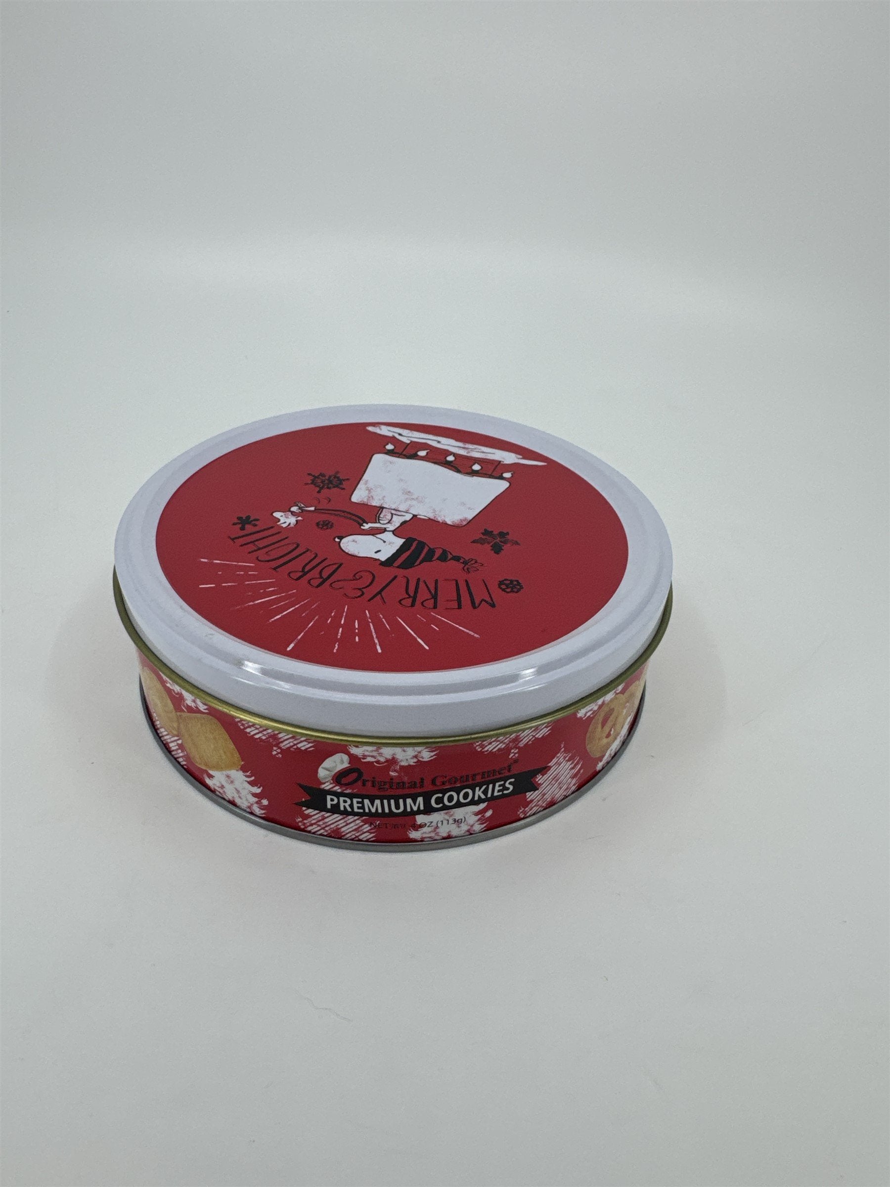 Empty Peanuts Snoopy Merry & Bright Holiday Cookies Tin Empty Tin Container