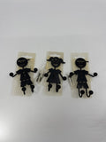 Set of 3 Metal Hooks /w Screws - 2x Boys and 1 Girl Children Kids Clothing Hooks