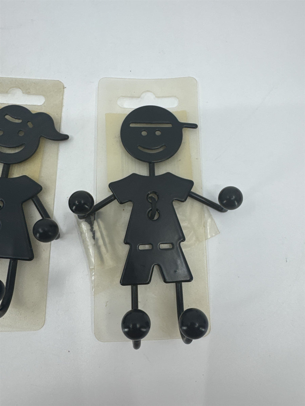 Set of 3 Metal Hooks /w Screws - 2x Boys and 1 Girl Children Kids Clothing Hooks