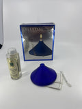 NOS Celestial Cobalt Glass Oil Candle /w Wick and Oil