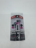 Maxwell Wild Things Pink and Black Zebra Print Earbuds /w Mic