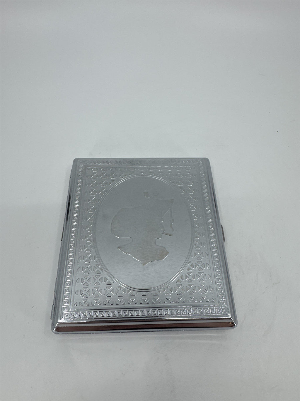 Gambler Cigarette Carrying Case Woman Smoking /w Bonnet Embossed Cigarette Case