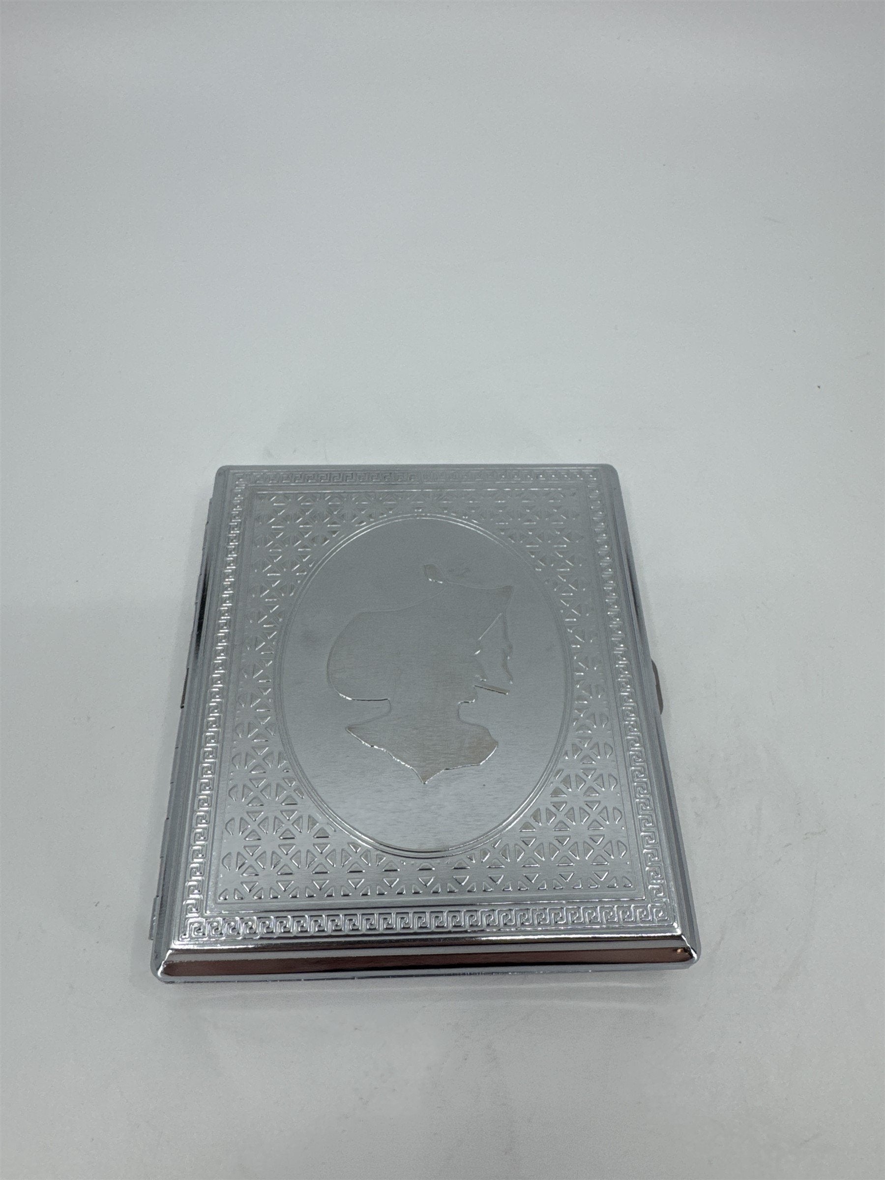 Gambler Cigarette Carrying Case Woman Smoking /w Bonnet Embossed Cigarette Case