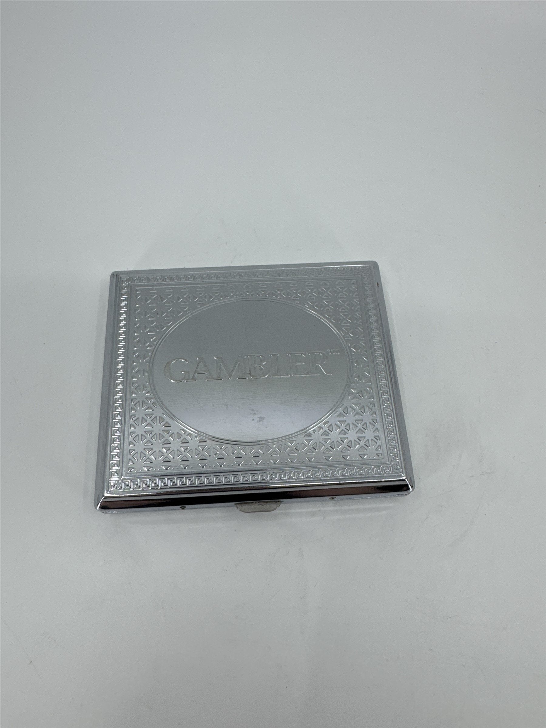 Gambler Cigarette Carrying Case Woman Smoking /w Bonnet Embossed Cigarette Case