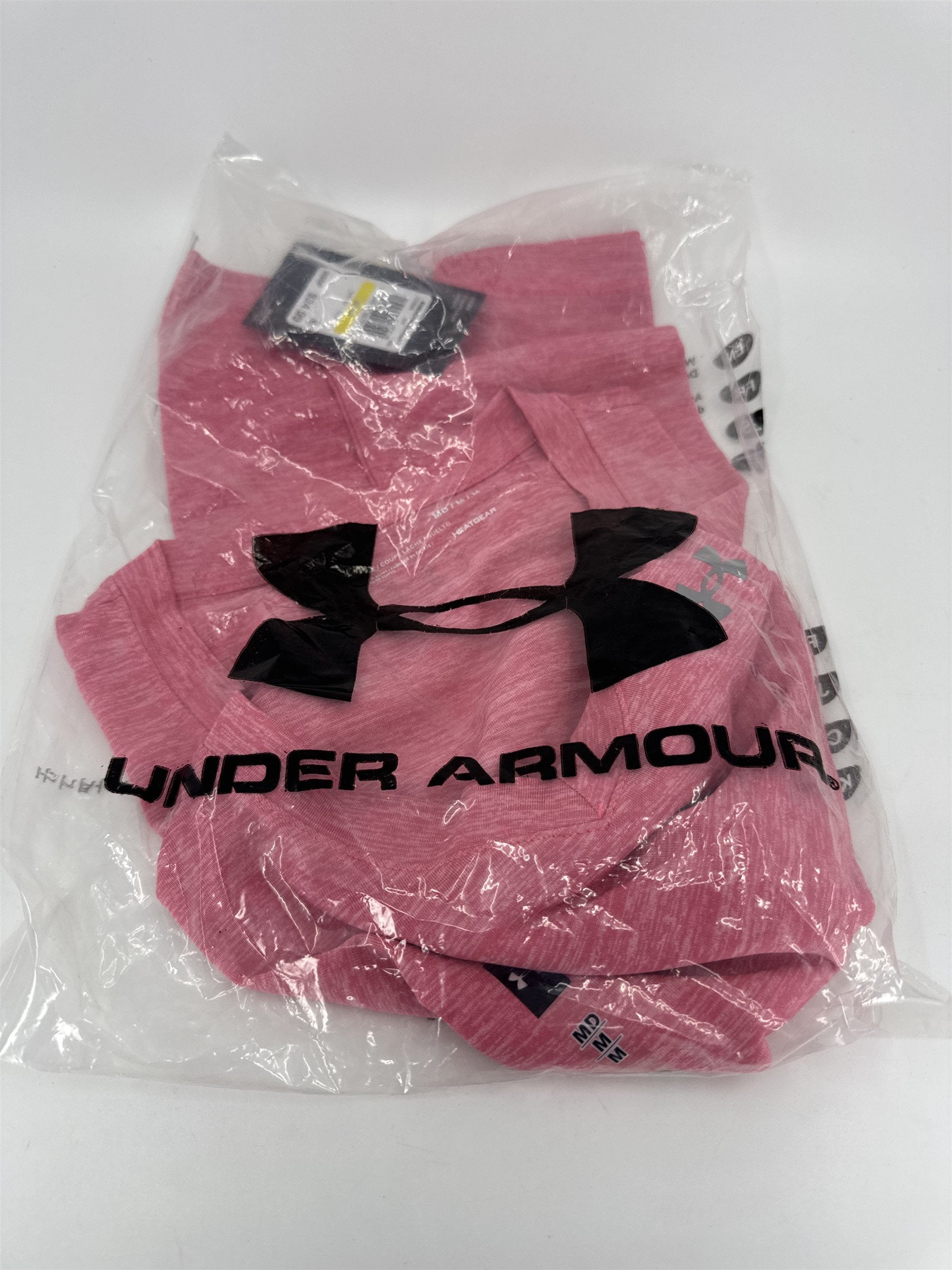 Womens Under Armour V Neck Tech SSV Twist Shirt Size Medium Pink Heather SEALED