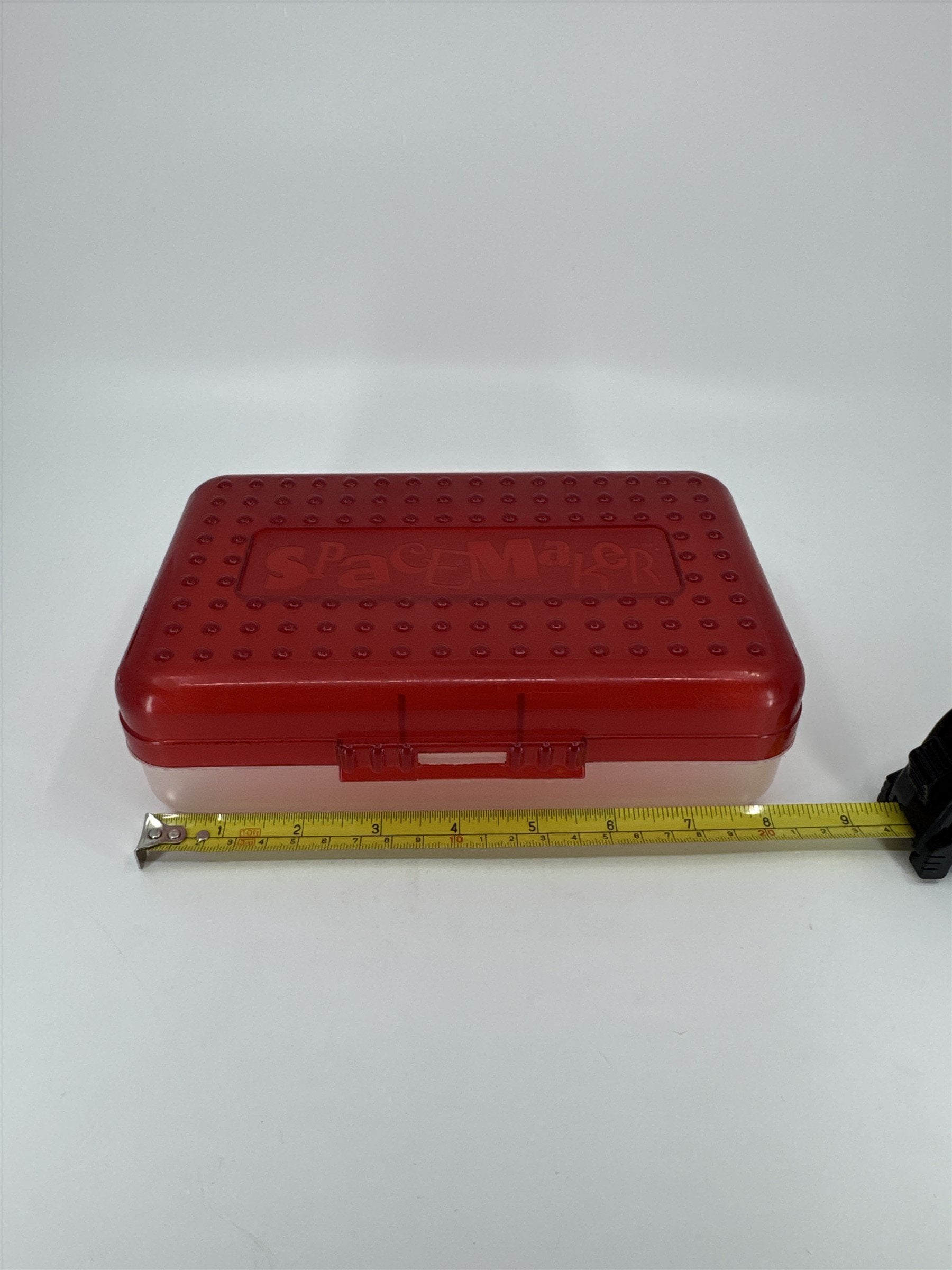 Vintage Spacemaker Pencil Box /w Hatch Latching Lid Newell Office Products RED