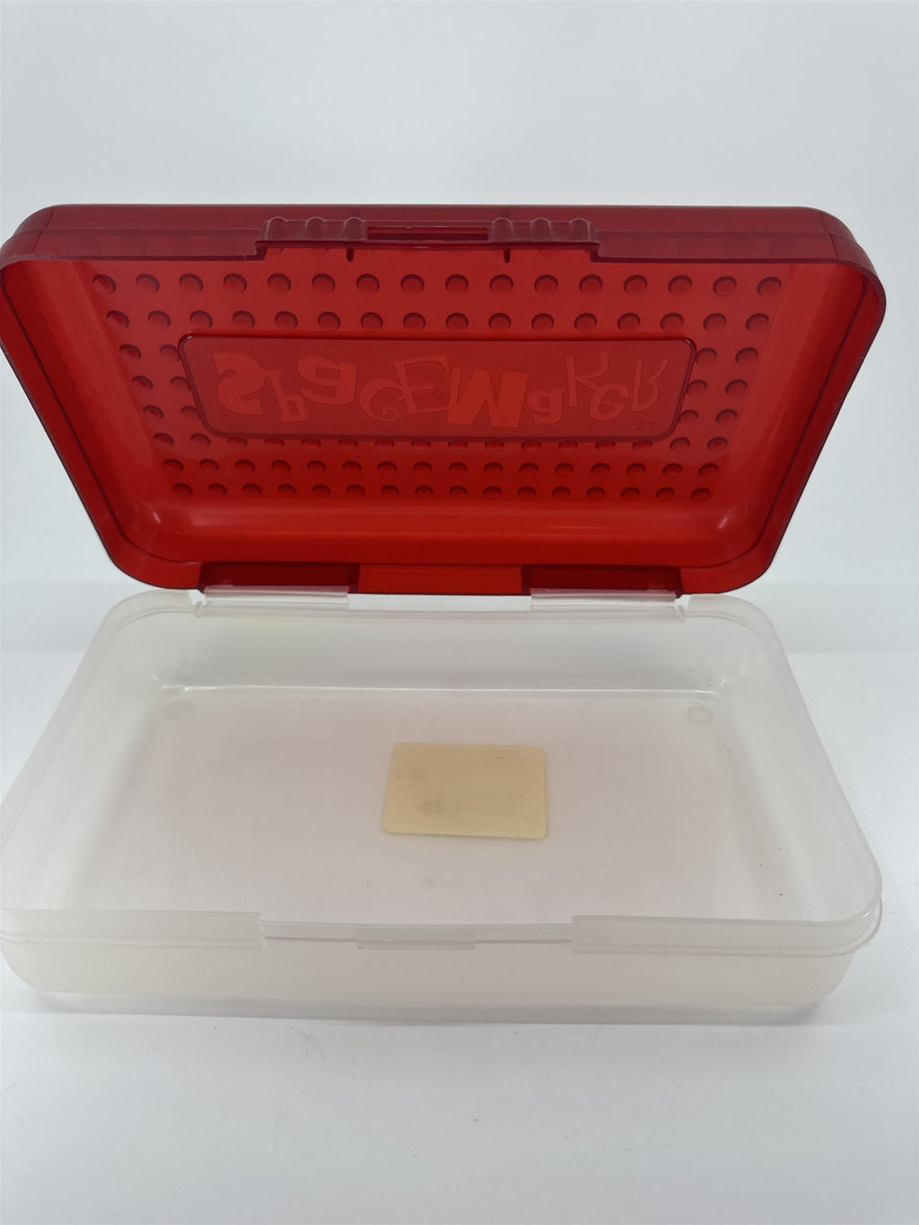 Vintage Spacemaker Pencil Box /w Hatch Latching Lid Newell Office Products RED