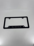 Lincoln Luxury Matte Black Metal License Plate Frame (Frame Only)