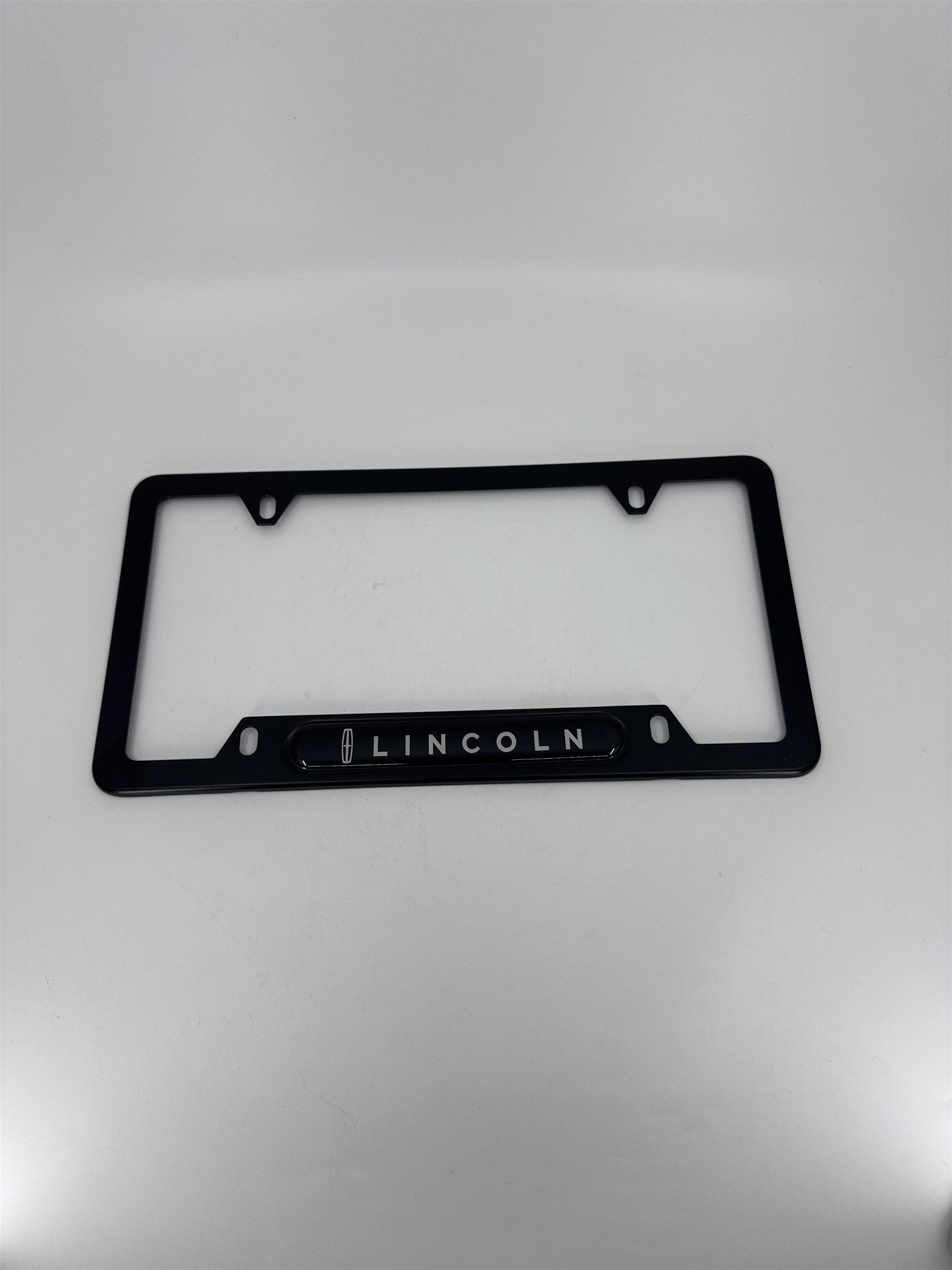 Lincoln Luxury Matte Black Metal License Plate Frame (Frame Only)