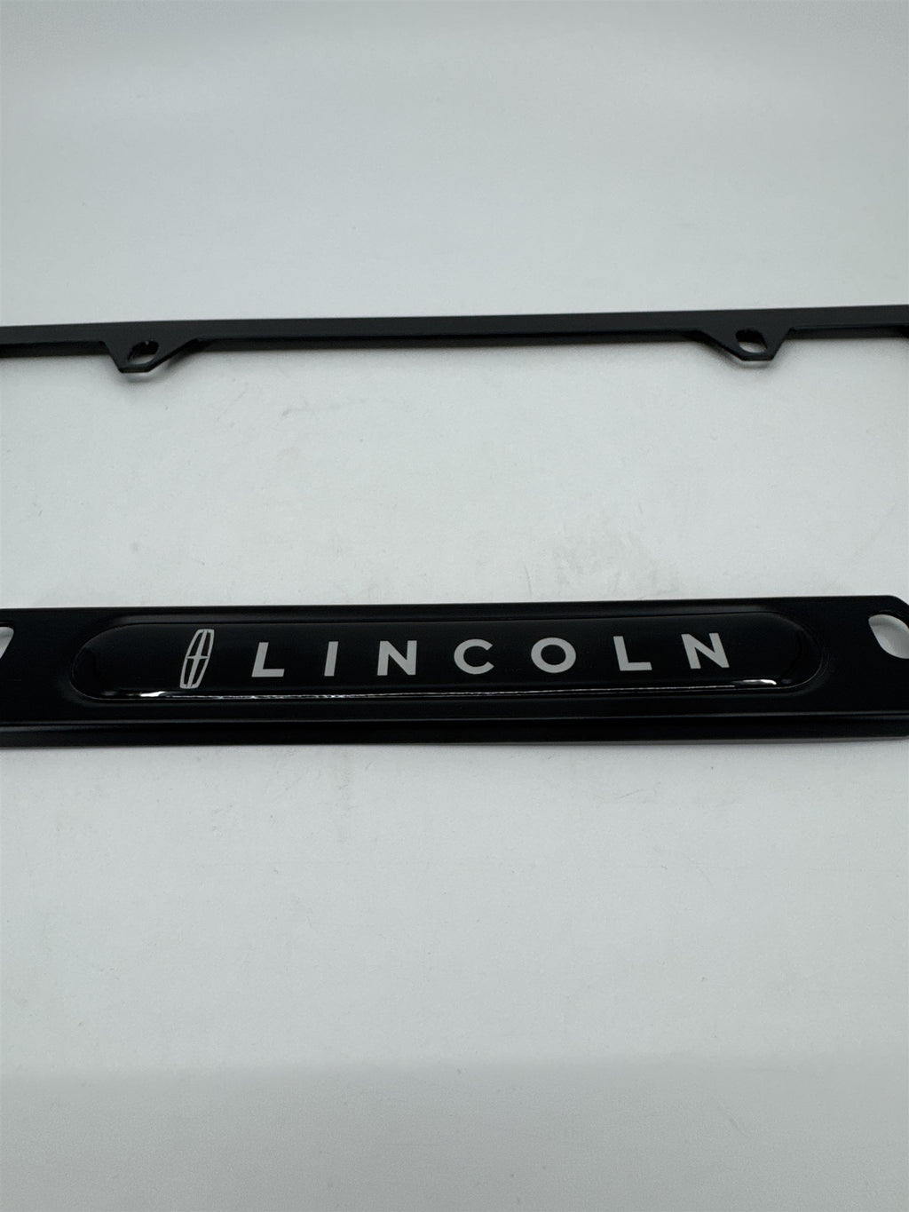 Lincoln Luxury Matte Black Metal License Plate Frame (Frame Only)